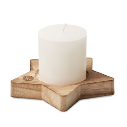 Candle on star wooden base