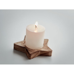 Candle on star wooden base