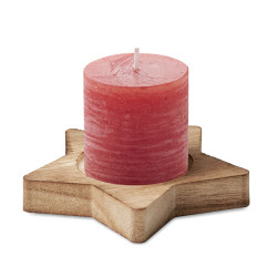 Candle on star wooden base