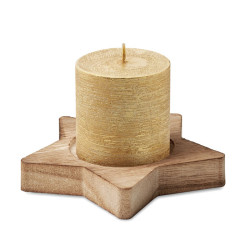 Candle on star wooden base