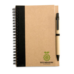 B6 recycled notebook with pen