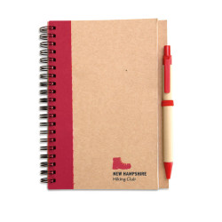 B6 recycled notebook with pen