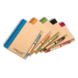 B6 recycled notebook with pen