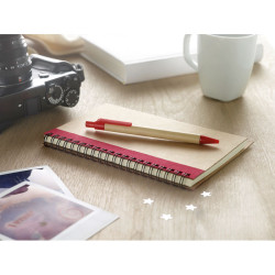 B6 recycled notebook with pen