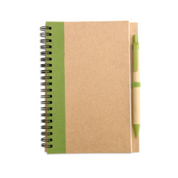 B6 recycled notebook with pen