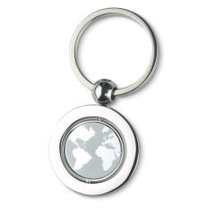 Globe metal key ring