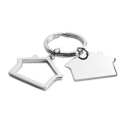 Metal key ring house shape