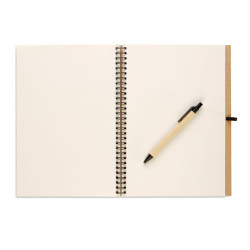 Recycled notebook with pen