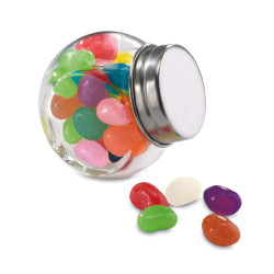 Glass jar with jelly beans