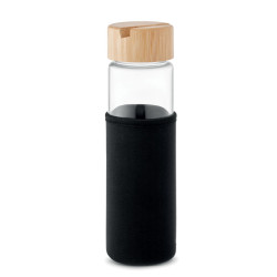 Glass bottle bamboo lid 600ml