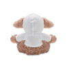 Bunny plush wearing a hoodie