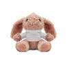 Bunny plush wearing a hoodie