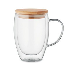 Double wall borosilicate mug