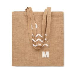 Jute long handled shopping bag