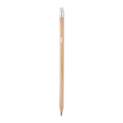 Natural pencil with eraser