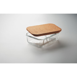 Glass lunch box with cork lid