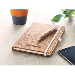 A5 cork notebook with pen