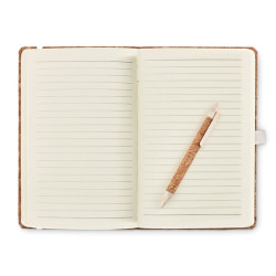 A5 cork notebook with pen