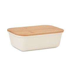 Lunch box with bamboo lid