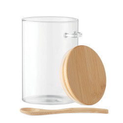 Glass jar with spoon 600 ml