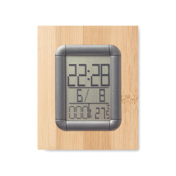 Bamboo pen holder and LCD clock