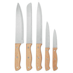 5 piece knife set in base