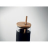 Glass tumbler 450ml bamboo lid