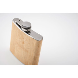 Bamboo slim hip flask 170ml