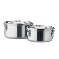 Set of 2 stainless steel boxes