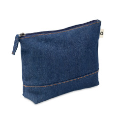 Recycled denim cosmetic pouch