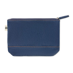 Recycled denim cosmetic pouch