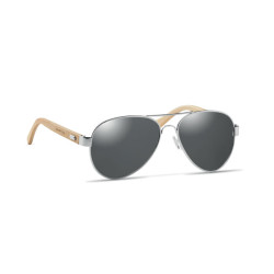 Bamboo sunglasses in pouch