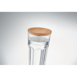 Glass with bamboo lid/coaster