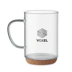 Kubek szklany 400ml z korkiem