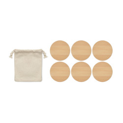 Set of 6 bamboo coasters