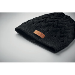 Cable knit beanie in RPET