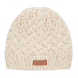 Cable knit beanie in RPET