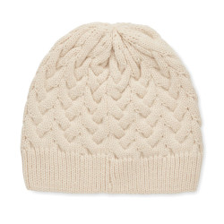 Cable knit beanie in RPET