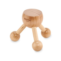 Hand held massager in wood