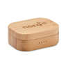 TWS earbuds in bamboo case