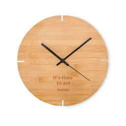 Round shape bamboo wall clock