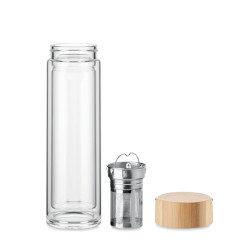 Double wall glass bottle 400ml