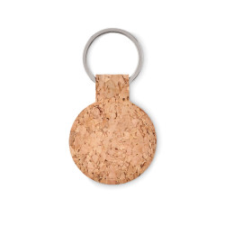 Round cork key ring