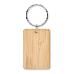 Rectangular bamboo key ring