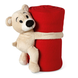 Fleece blanket with bear