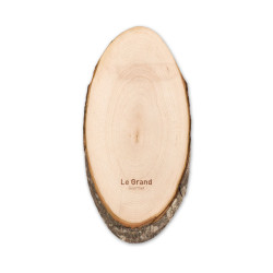 Oval board with bark