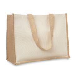 Jute and canvas shopping bag