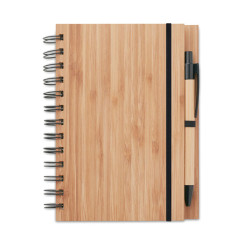 Bamboo notebook with pen lined