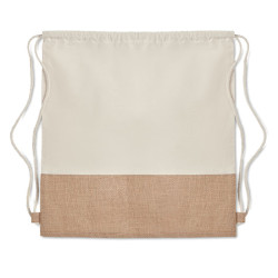 Drawstring bag w/ jute details