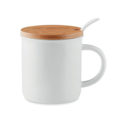 Porcelanowy kubek z łyżeczką